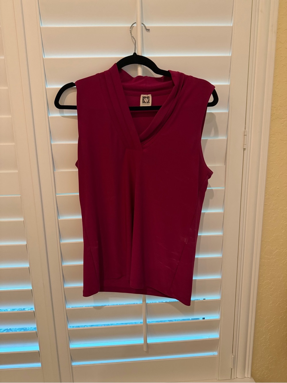 Anne Klein Sleeveless V-Neck Camisole in Berry